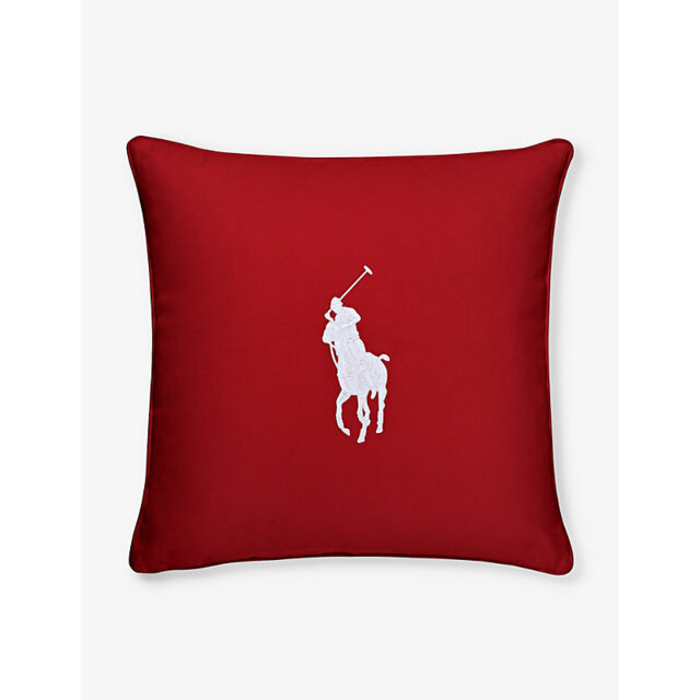 Ralph Lauren Home Rl Polo Pony-Embroidered Cotton Cushion Cover 50cm x 50cm