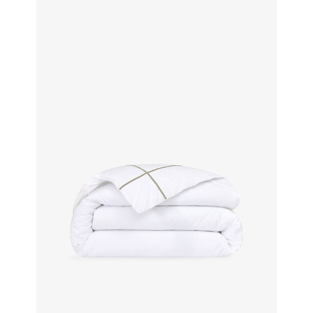 Yves Delorme Athena Kaki Cotton Duvet Cover - image 1