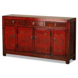 Red Lacquer Dongbei Sideboard