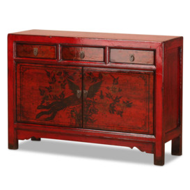 Red Lacquer Phoenix Cabinet