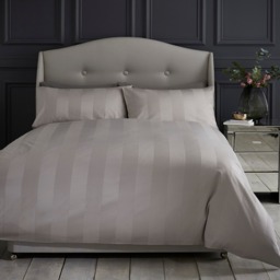 SILENTNIGHT WIDE SATEEN STRIPE DUVET SET - CHARCOAL - SINGLE