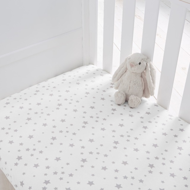 Silentnight Safe Nights Fitted Sheet - Grey - Crib