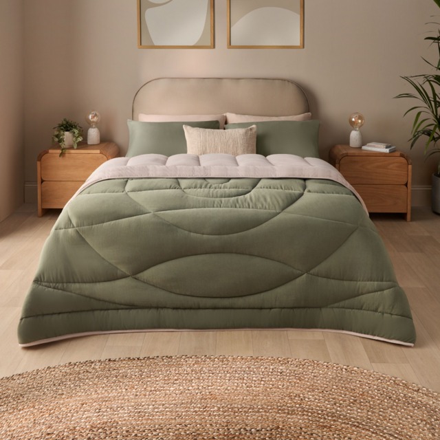 Silentnight Washed Supersoft Coverless Duvet And Pillowcase Set - Blue/Charcoal