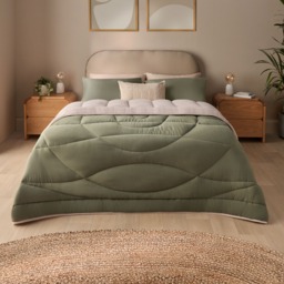 Silentnight Washed Supersoft Coverless Duvet And Pillowcase Set - Blue/Charcoal
