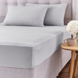 SIlentnight Brushed Cotton Fitted Sheet - Silver - Double