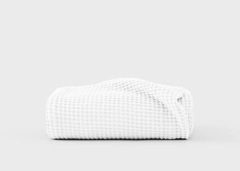 Waffle Cotton Throw - Medium: W180 x L220 (cm) / Pure White