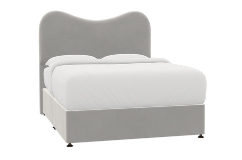 Jesmond Bed Silver Grey - Super King / Bed Frame / Brushed Steel