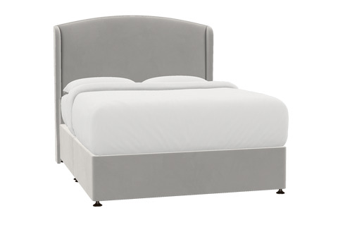 Melrose Bed Silver Grey - Single / No Storage / Dark Wood