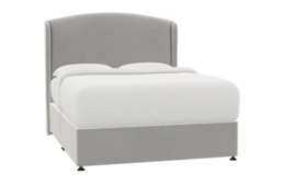 Melrose Bed Silver Grey - Single / No Storage / Dark Wood