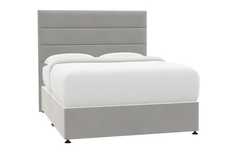 Wilmslow Bed Silver Grey - King / 4 Drawer / Dark Wood