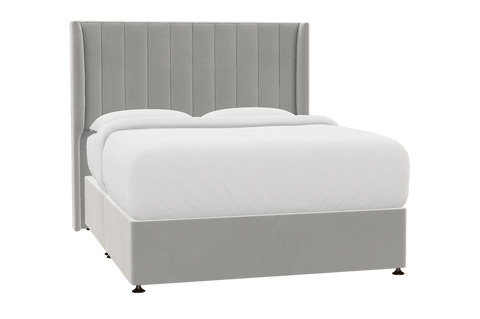 Putney Bed Silver Grey - King / 2 Drawer / Dark Wood