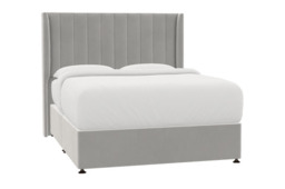 Putney Bed Silver Grey - King / 2 Drawer / Dark Wood