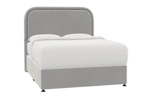 Harewood Bed Silver Grey - Double / Bed Frame / Brushed Steel