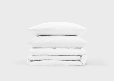Cotton Percale Bedding Set - Super King / Light Cappuccino