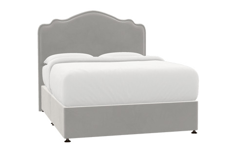 Richmond Bed Silver Grey - Single / No Storage / Dark Wood