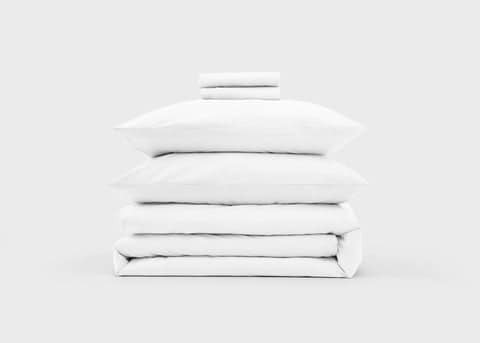 Cotton Percale Bedding Bundle - Super King / Dusty Rose