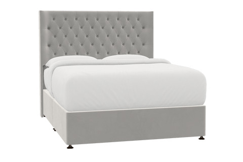 Didsbury Bed Silver Grey - Single / No Storage / Dark Wood