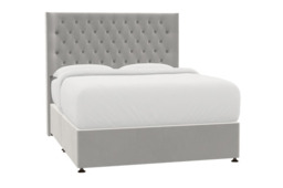 Didsbury Bed Silver Grey - Single / No Storage / Dark Wood