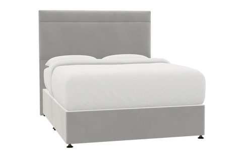 Ludlow Bed Silver Grey - King / 2 Drawer / Dark Wood