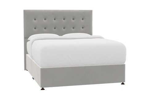 Saltaire Bed Silver Grey - King / 2 Drawer / Dark Wood