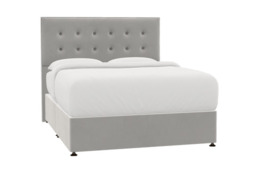 Saltaire Bed Silver Grey - King / 2 Drawer / Dark Wood