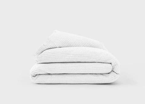 Waffle Cotton Duvet Cover - Super King / Cloud Grey
