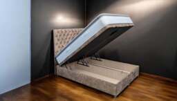 Sleep Harvester - RANA Upholstered Ottoman Bed - Foot End Opening Storage UK - Single (90 x 190 cm) / Yes / Marble Platinum - thumbnail 4