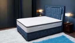 Sleep Harvester - CALORIS Ottoman End Opening Storage Bed - Upholstered UK - Small Double (120 x 190 cm) / No / Marble Silver - thumbnail 2