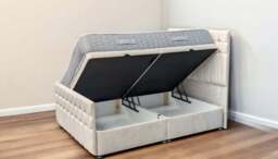 Sleep Harvester - IO Ottoman Side Lift Storage Bed - Premium Upholstered UK - Small Double (120 x 190 cm) / Yes / Bella Pink - thumbnail 6
