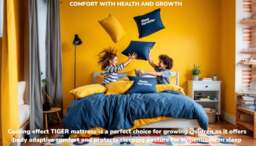 Sleep Harvester - TIGER Kids Cooling Mattress - Natural Bamboo & Health Foam UK - Double (135 x 190 cm) / Medium firm / No - thumbnail 7