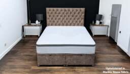 Sleep Harvester - RANA Upholstered Ottoman Bed - Foot End Opening Storage UK - King (150 x 200 cm) / Yes / Galaxy Sky Blue - thumbnail 2