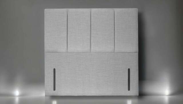 "CRYSTAL Luxury Vertical Panelled Upholstered Headboard, Single (90 x 190 cm) / 137 cm (54"") 4 Panels Floor Length / Plush Pink"