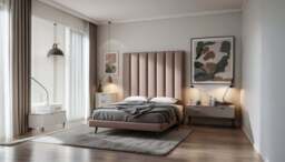 Sleep Harvester - MARLYN Luxury Headboard - 7 Panel Upholstered Design UK - Super King (180 x 200 cm) / Chenille Cream - thumbnail 2