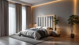 Sleep Harvester - MARLYN Luxury Headboard - 7 Panel Upholstered Design UK - Super King (180 x 200 cm) / Chenille Cream - thumbnail 1