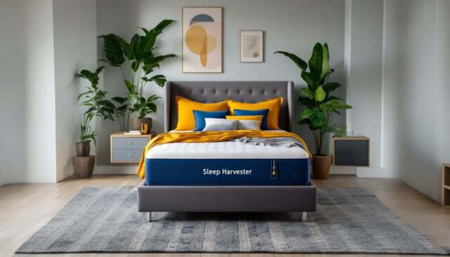 Sleep Harvester - DONNA Luxury Winged Sleigh Bed - Upholstered Frame UK - Double (135 x 190 cm) / Marble Oatmeal