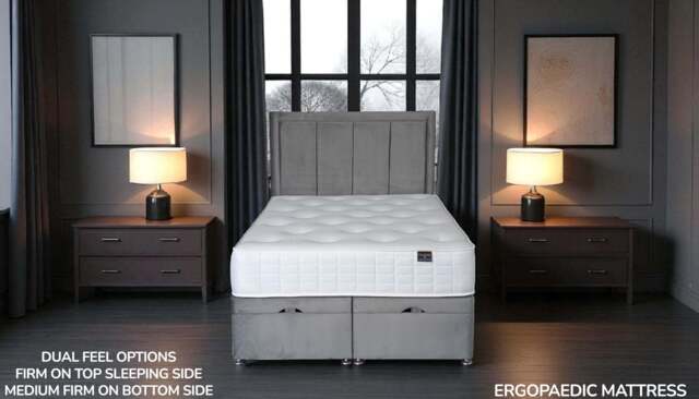 Sleep Harvester - LEONORE 1000 Bamboo Ergopaedic® Mattress - Duo Feel Ortho UK - Euro Double (140 x 200 cm) / Yes (+£45) - image 1
