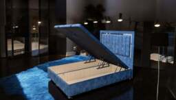Sleep Harvester - CALORIS Ottoman End Opening Storage Bed - Upholstered UK - King (150 x 200 cm) / No / Coniston Almond - thumbnail 3