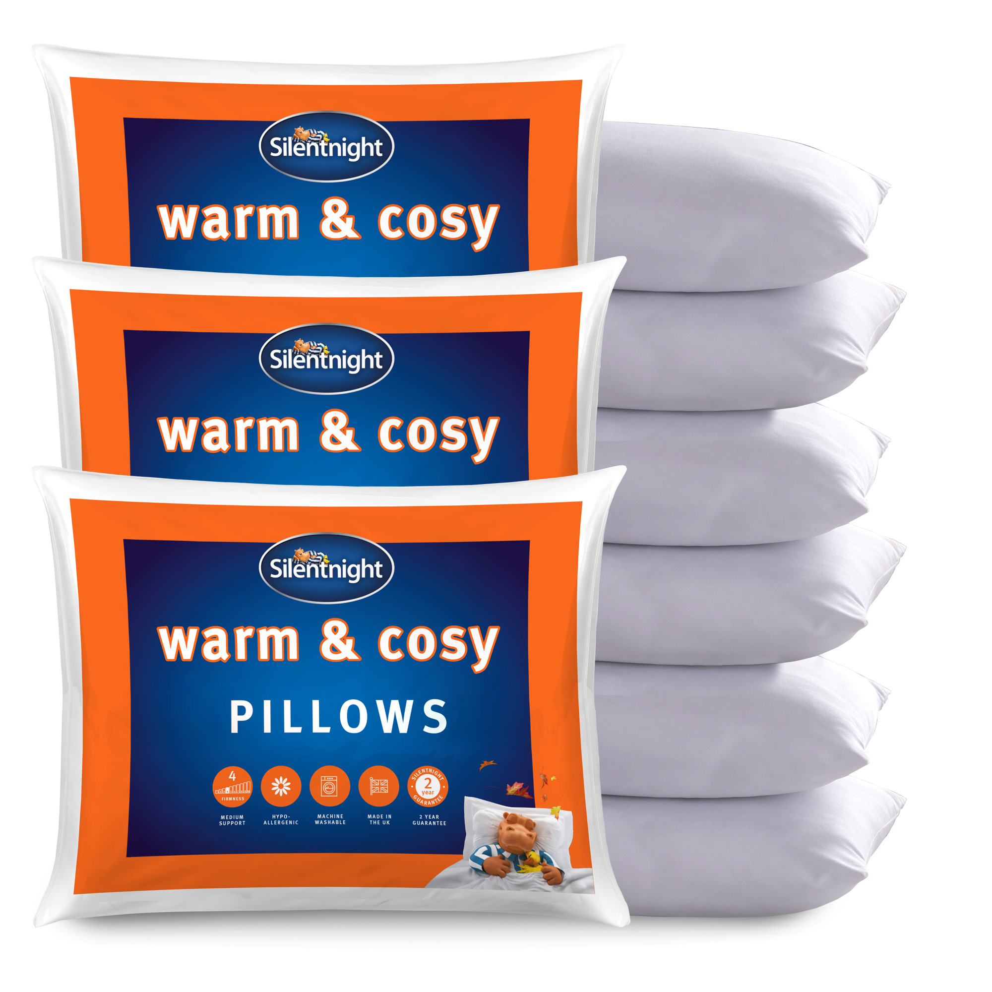 Silentnight Warm & Cosy Pillow - 6 Pack