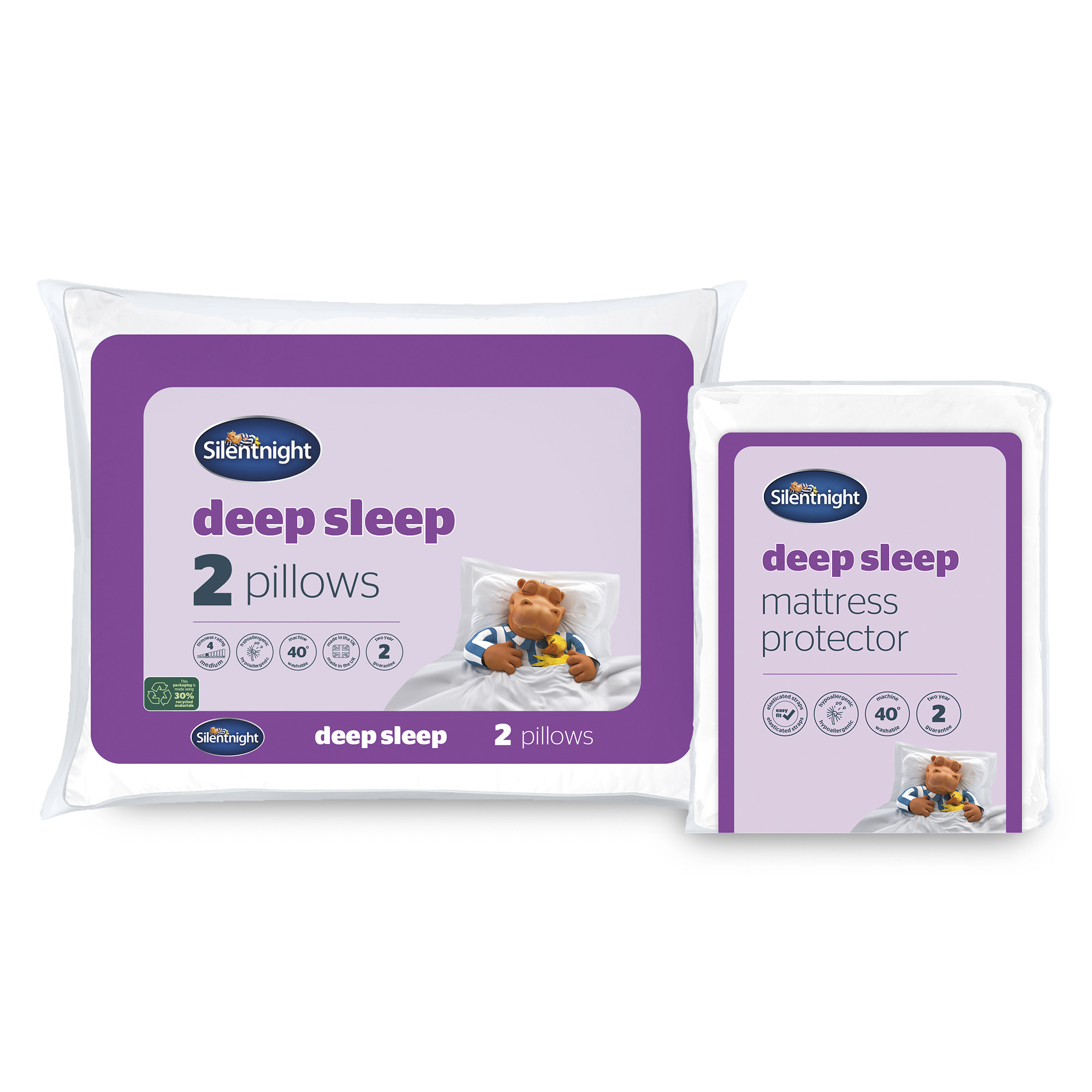 Silentnight Deep Sleep Mattress Protector & Pillow Bundle