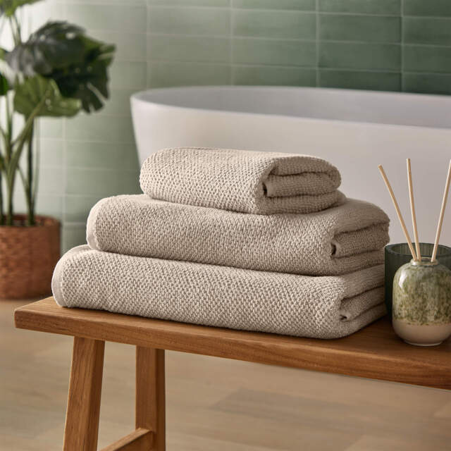 Silentnight Popcorn Waffle Towels - Natural - image 1