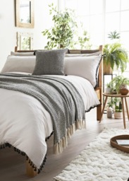 Cosmo Living by Cosmopolitan Tassel Duvet Set & Geometric Throw and Cushion Bundle - thumbnail 1