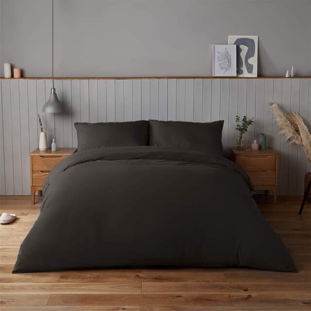 Silentnight Supersoft Black Duvet Set - image 1