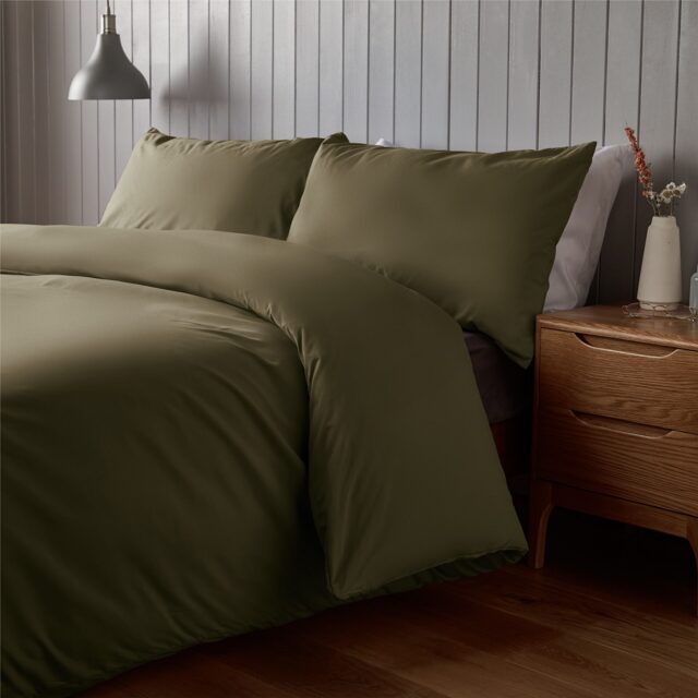 Silentnight Supersoft Duvet Set & Fitted Sheet - Olive - image 1