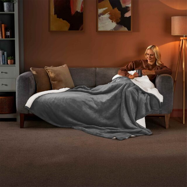 Snugsie Giant Blanket - Charcoal, Green and Stone - image 1