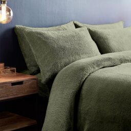 Silentnight Teddy Fleece Duvet Set - Sage - thumbnail 2