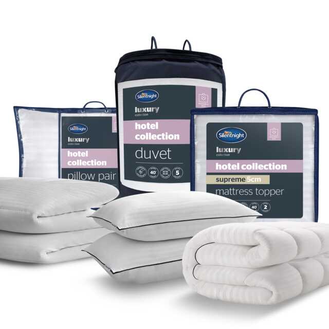 Silentnight Hotel Collection 10.5 Tog Duvet, Mattress Topper and Pillow Pair Bundle - image 1