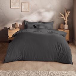 Silentnight Washed Cotton Rich Charcoal Duvet Set - thumbnail 2