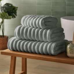 Silentnight Ribbed Cotton Towels - Grey - thumbnail 2