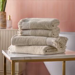 Cosmo Living Textured Cotton Towels - Natural - thumbnail 1