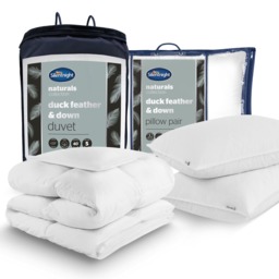 Silentnight Feather & Down 13.5 Tog Duvet & Pillow Pair Bundle - thumbnail 1
